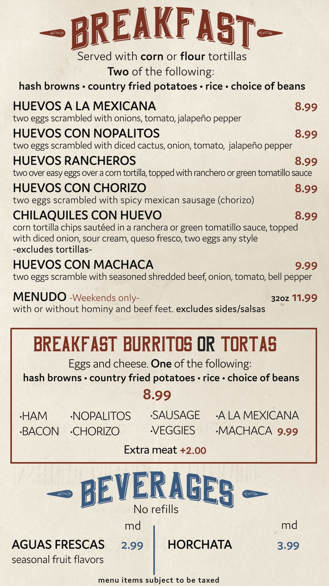 Menu Page 1